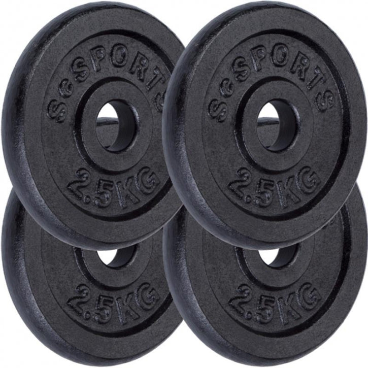 ScSPORTS levypainot 4 x 2,5 kg, 30 mm