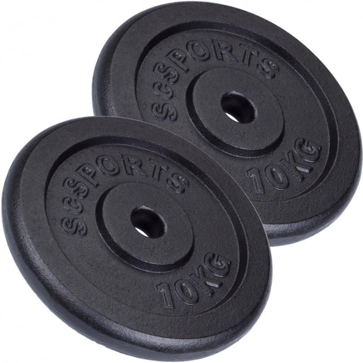 ScSPORTS valurautalevypainot 2 x 10 kg, 30 mm