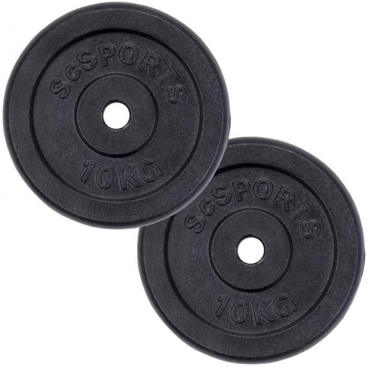 ScSPORTS valurautalevypainot 2 x 10 kg, 30 mm
