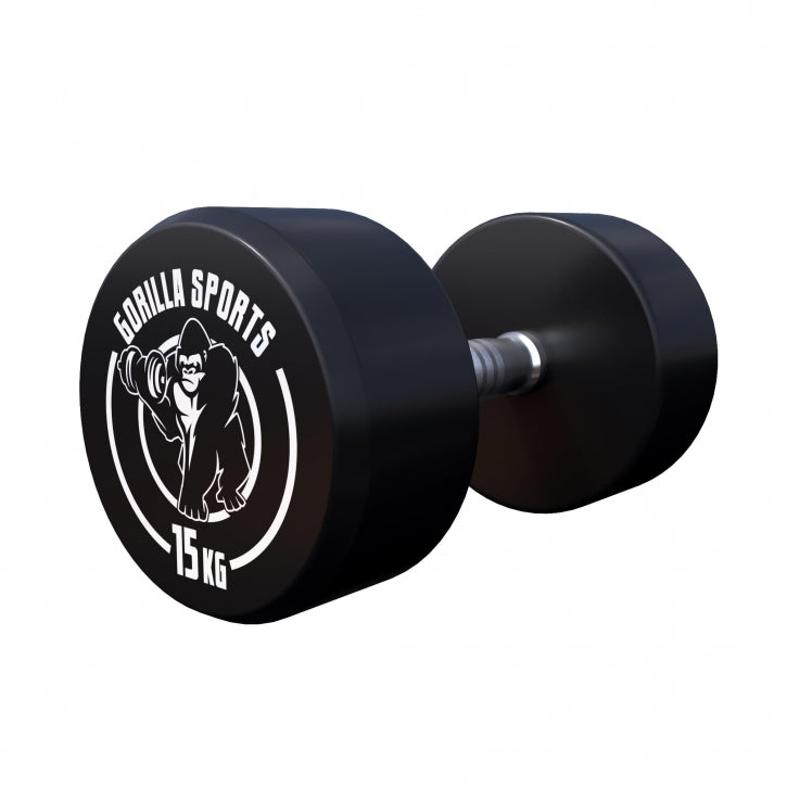 Pro kiinteä käsipainopari, kumipinnoitettu, 2,5–15 kg