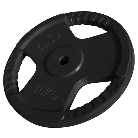 Ar gumiju pārklāts svaru disks ar rokturiem 10 kg 30 mm