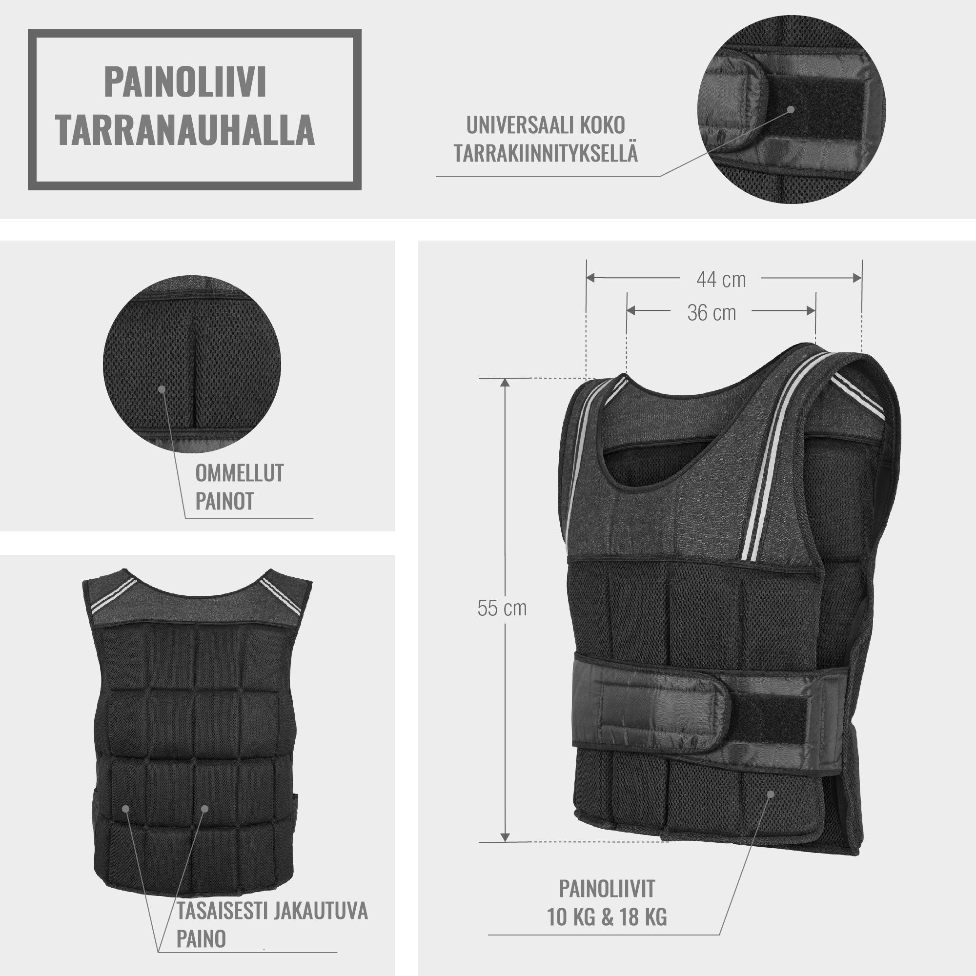 Pro-painoliivi 18 kg