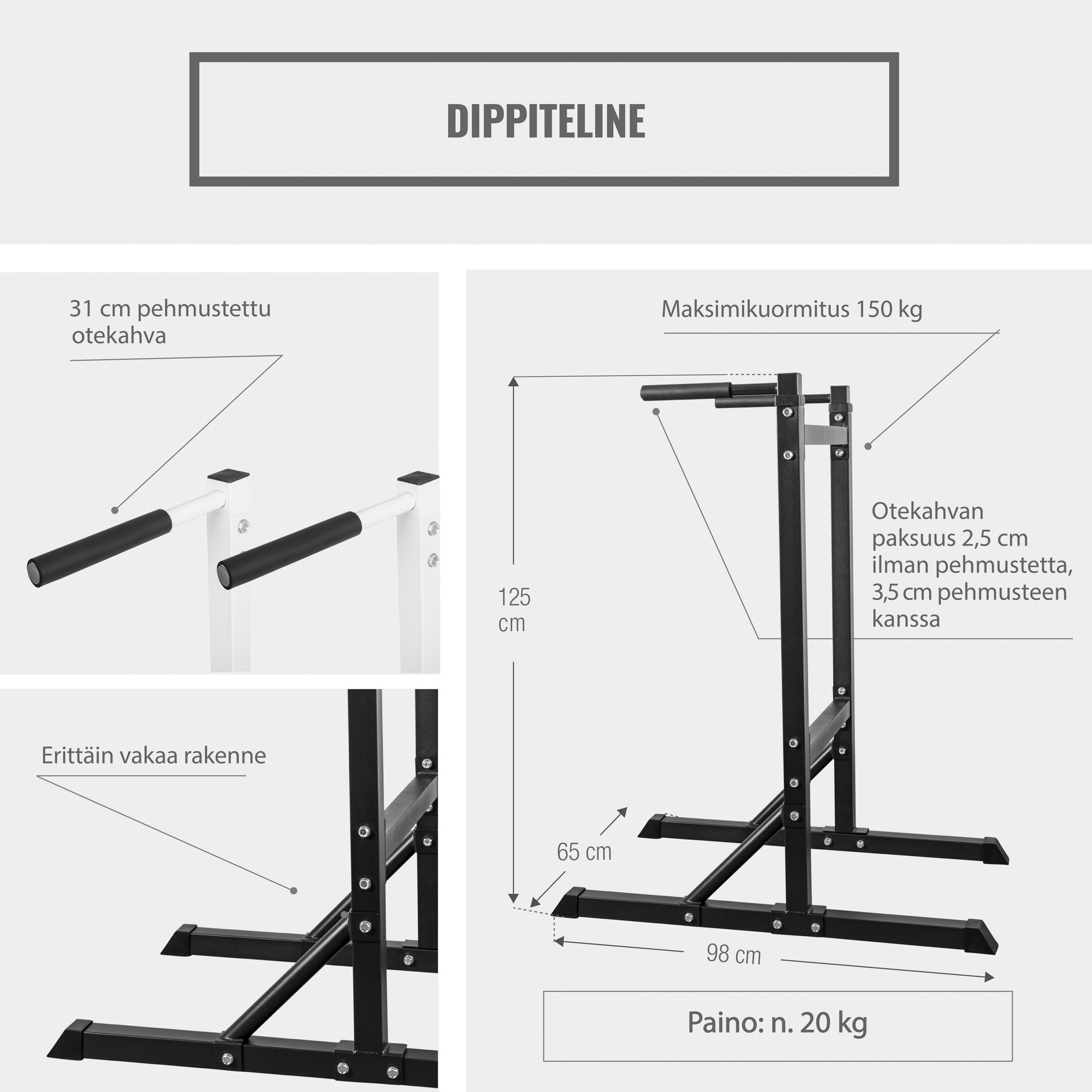 Dippiteline pehmustetuilla kahvoilla, Black Edition