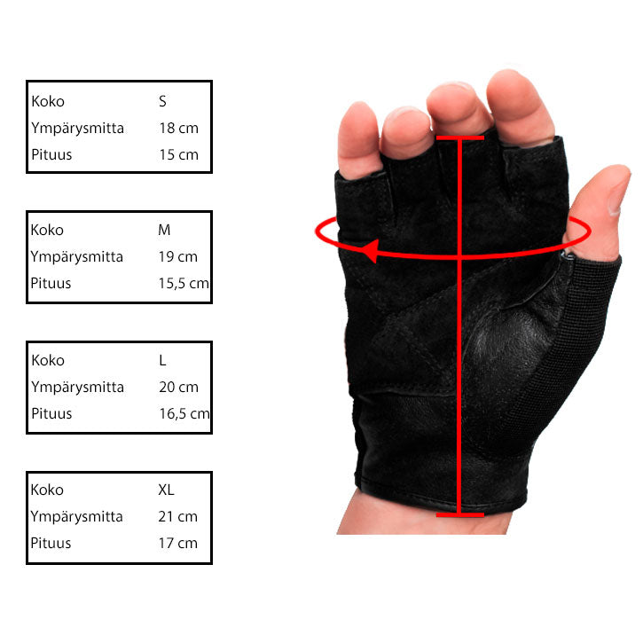 Treenihanskat S–XL, kangas/nahka, roosa