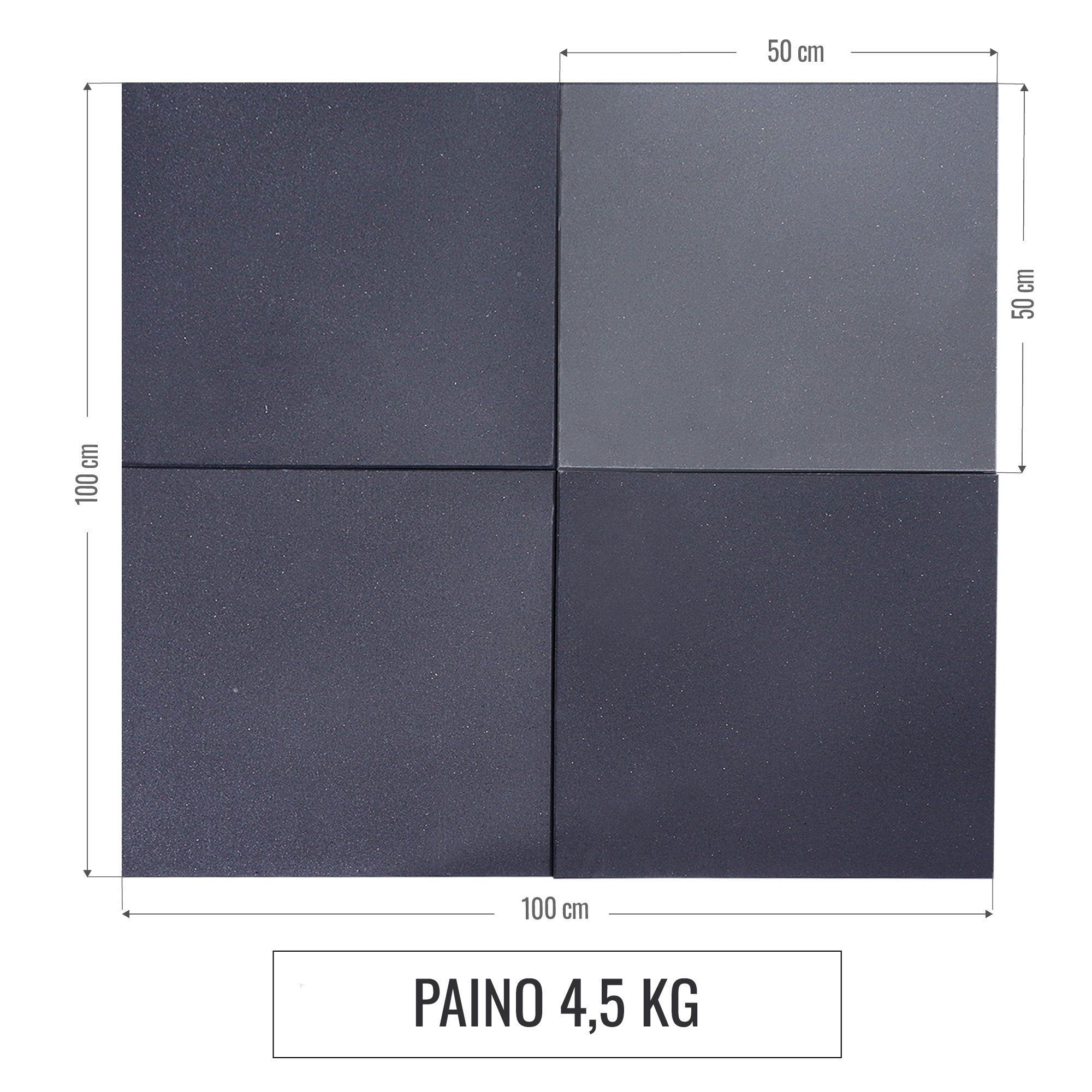 Kumiset suojamatot 50 x 50 x 2 cm, 4 kpl