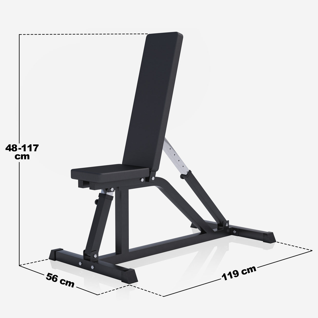 Säädettävä vinopenkki max 200 kg, Black Edition