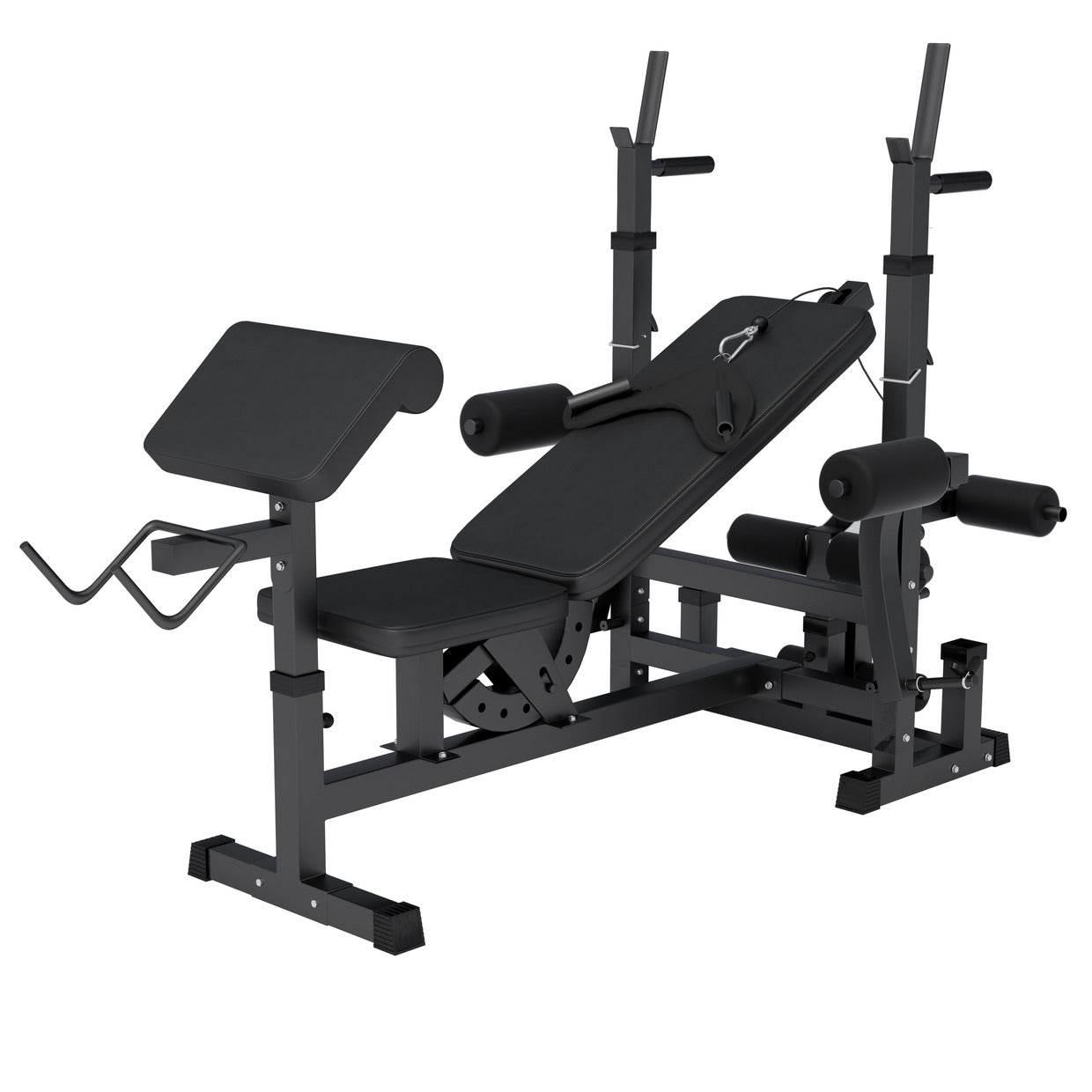 Säädettävä monitoimipenkki max 280 kg, Black Edition