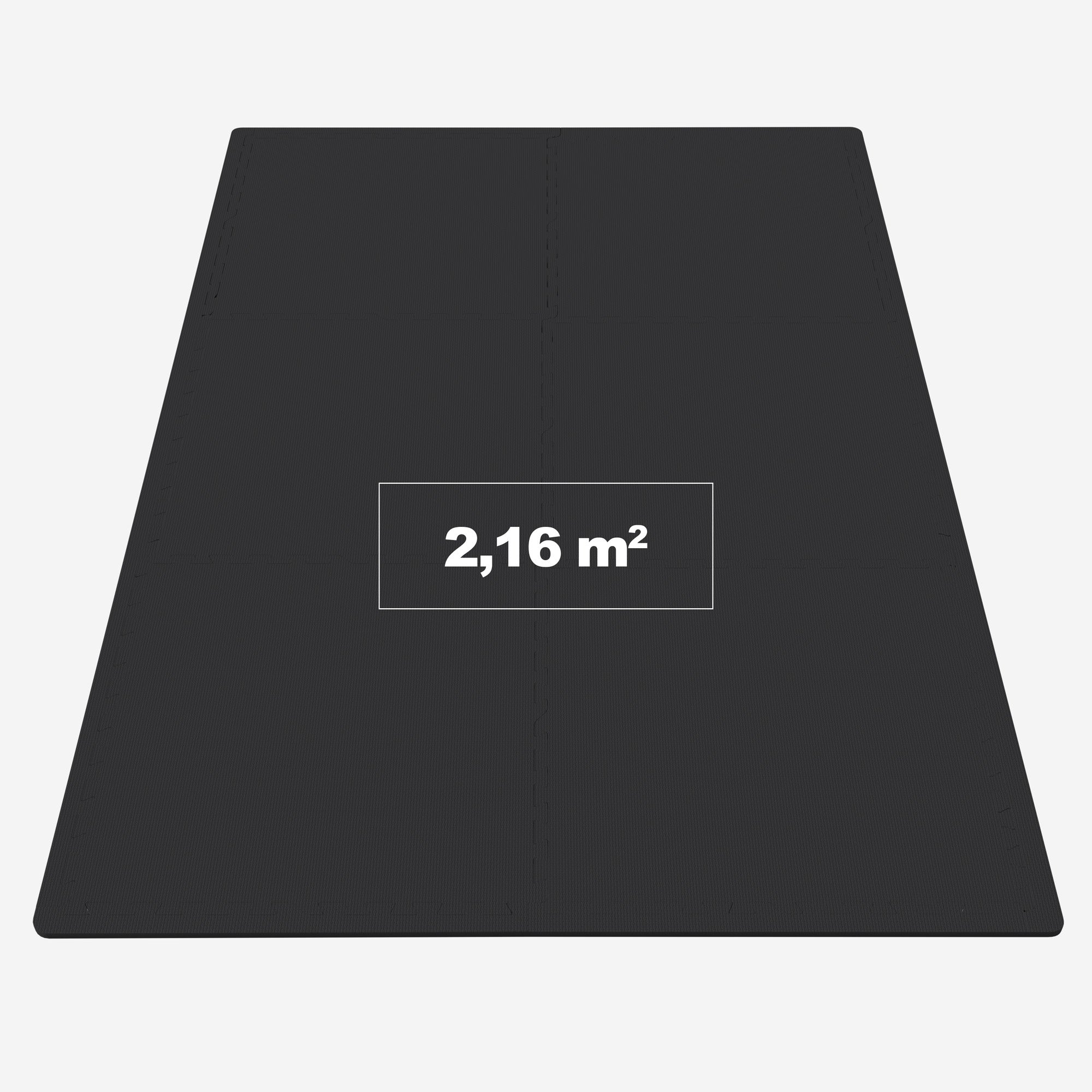 Suojamatto 6 palaa 60 x 60 x 1,2 cm, musta