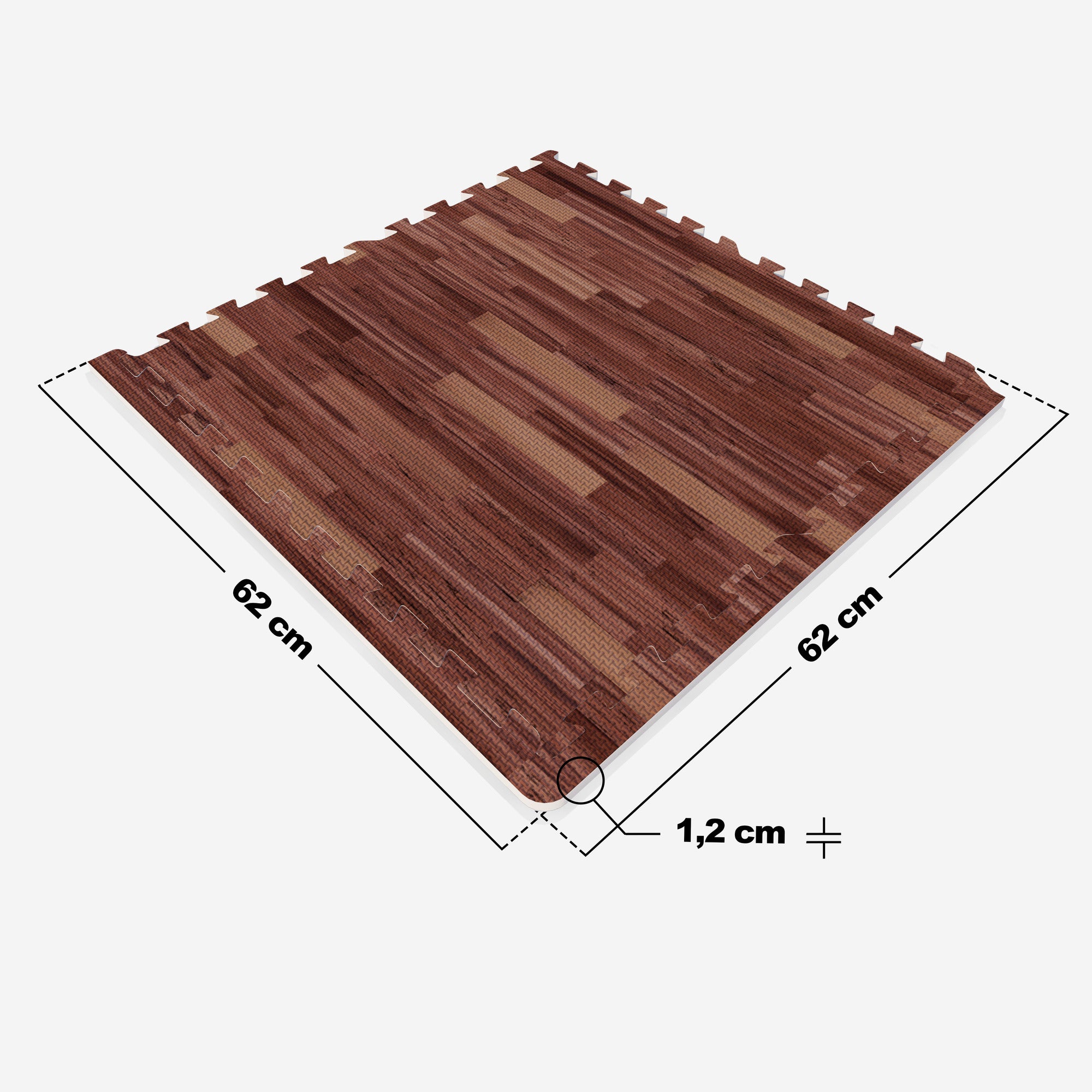 Suojamatto 6 palaa + 12 reunapalaa 60 x 60 x 1,2 cm
