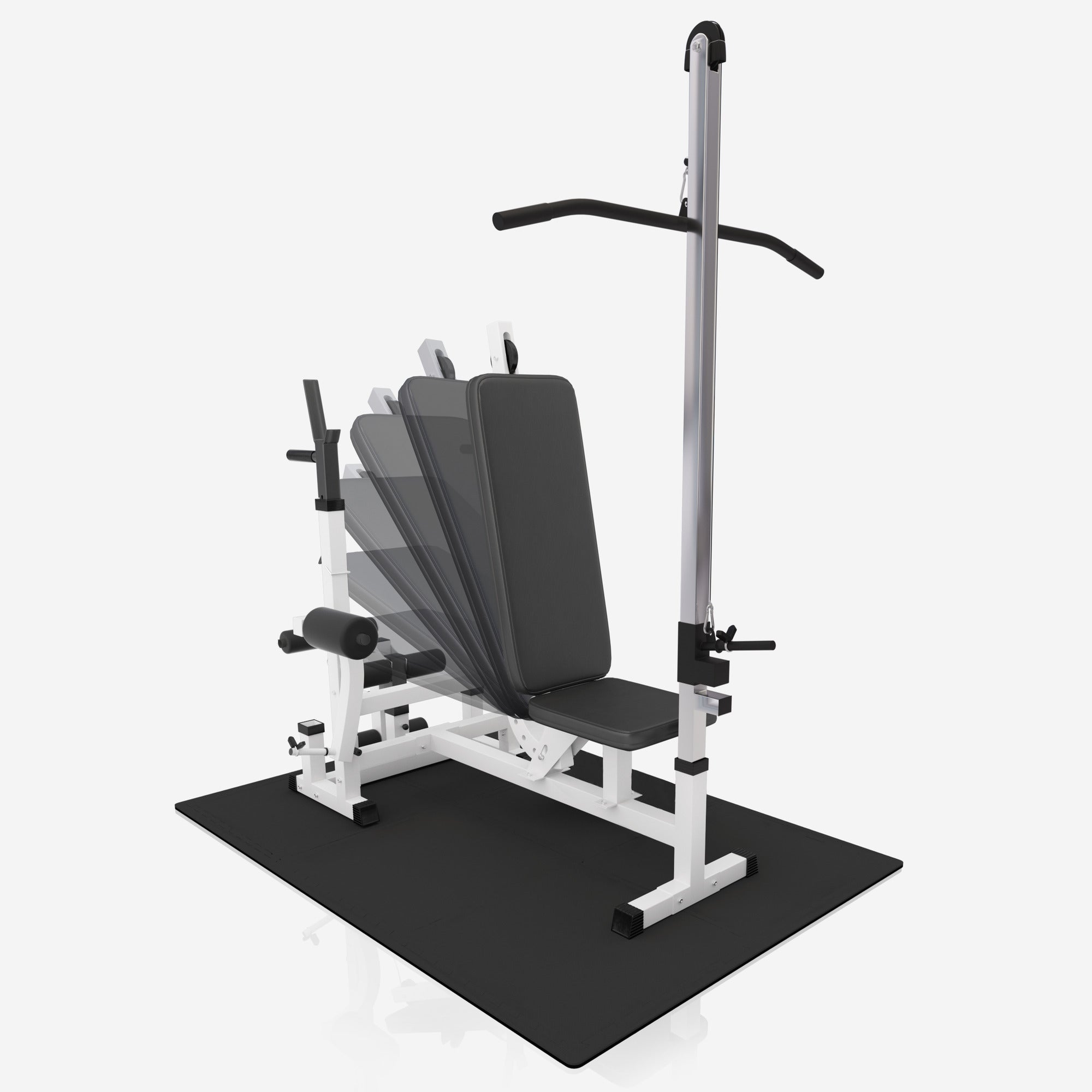 Painonnostopenkki ylätaljalla + 100 kg levytankosarja ja suojamatto