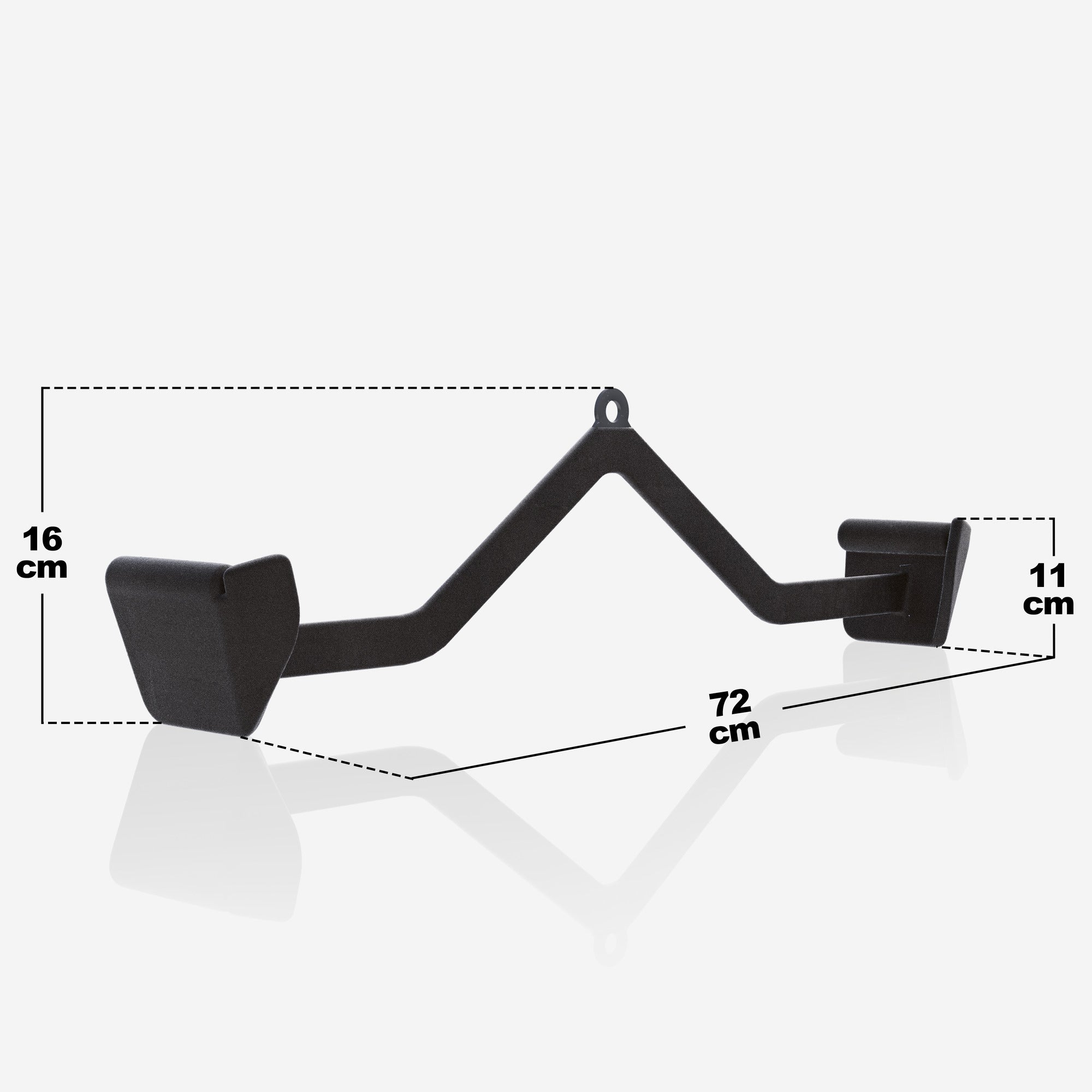 Leveä ylätaljatanko kumipinnoitteella 72 cm