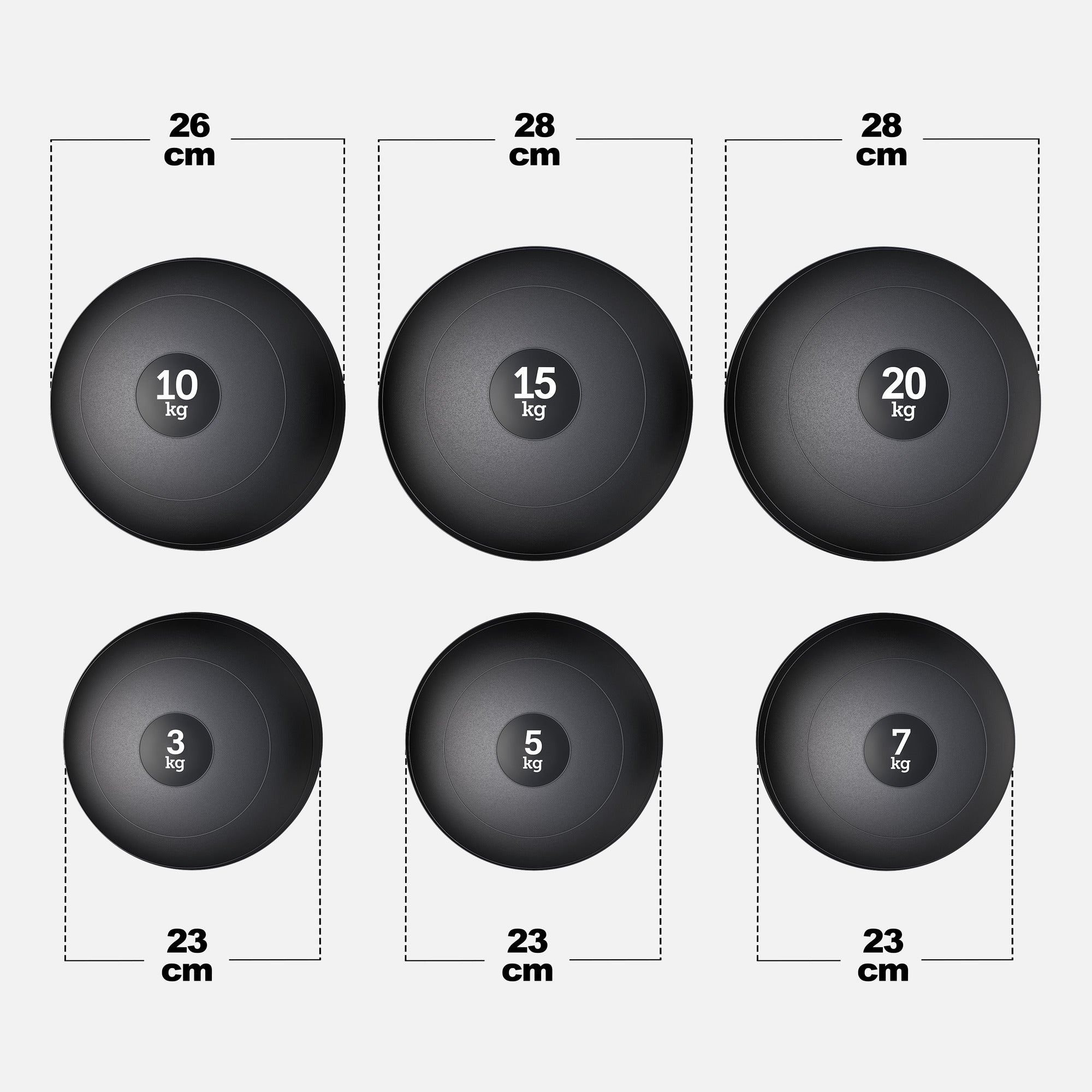 Slam Ball kuntopallo 3–20 kg, pitävä kumipinta
