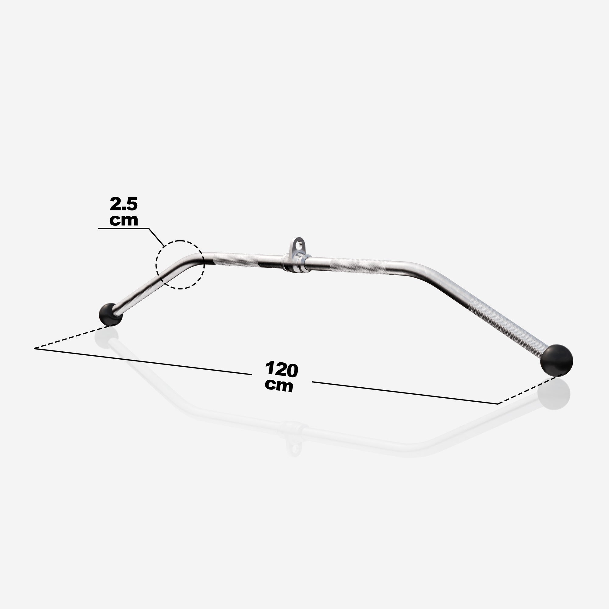 Kumipäinen ylätaljatanko 120 cm
