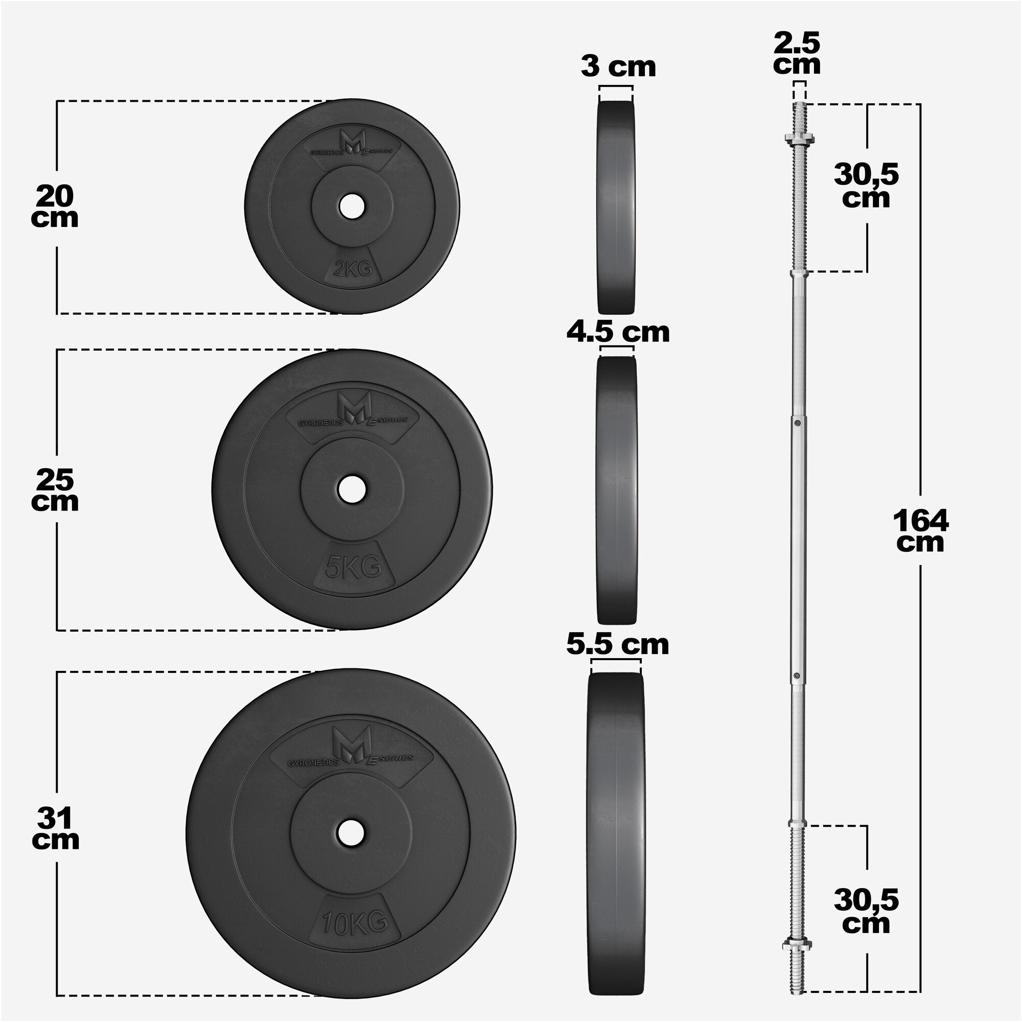 Levytankosetti 60 kg suoralla tangolla