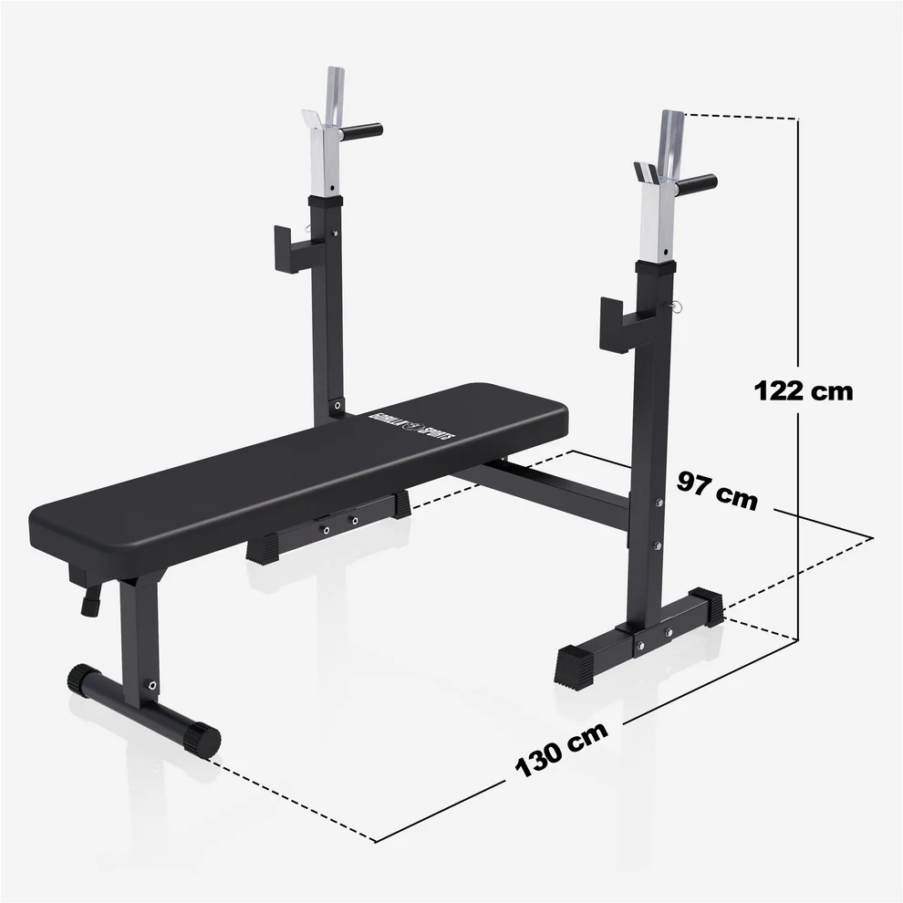 Taitettava painonnostopenkki + 40 kg levytankosarja