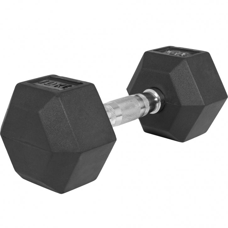Hexagon- käsipaino 2,5-25kg, kumipinnoitettu valurauta (pikatoimitus)