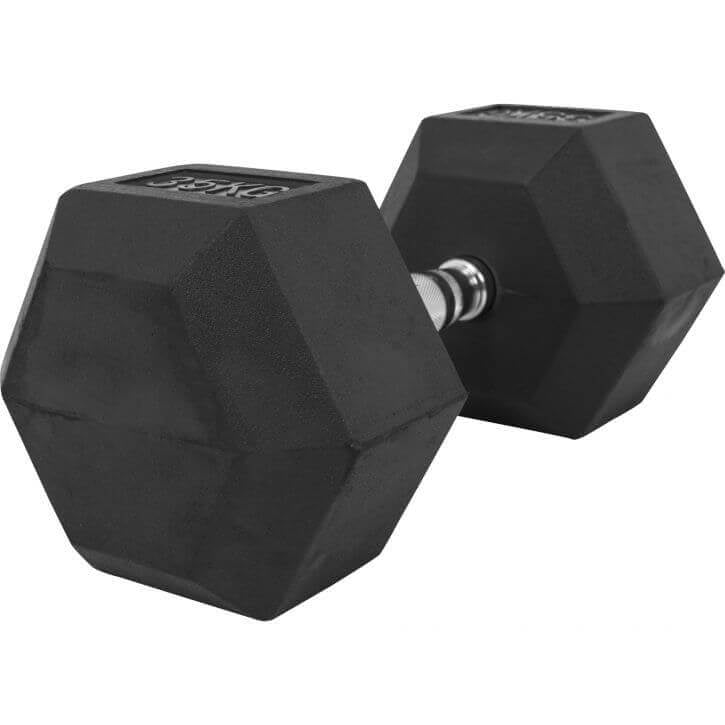 Hexagon- käsipaino 2,5-25kg, kumipinnoitettu valurauta (pikatoimitus)