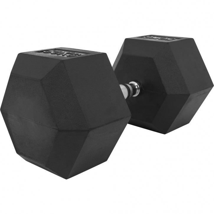 Hexagon- käsipaino 2,5-25kg, kumipinnoitettu valurauta (pikatoimitus)