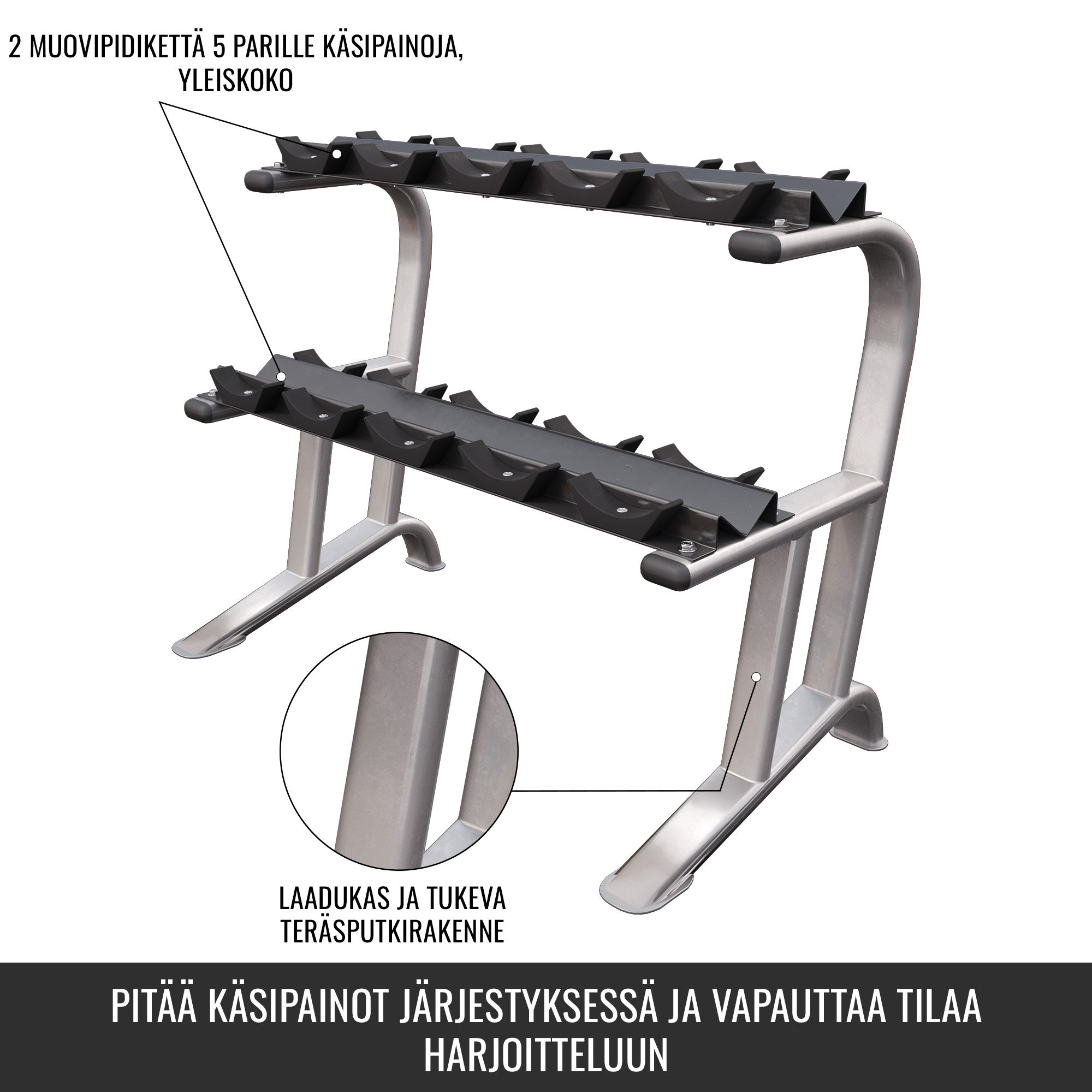 Pro-sarjan 2-tasoinen käsipainoteline