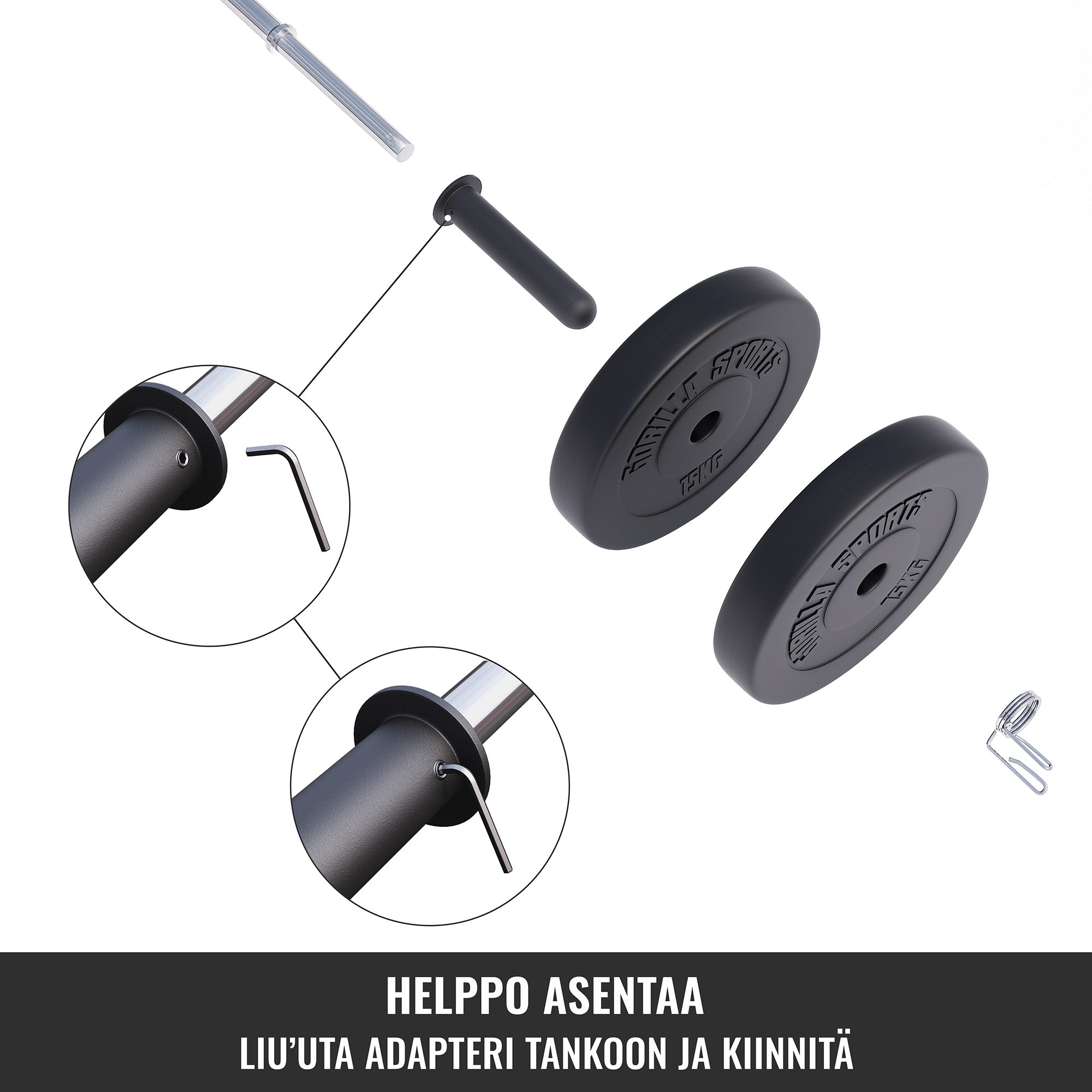 Levytankoadapterit 50 mm painoille 2 kpl