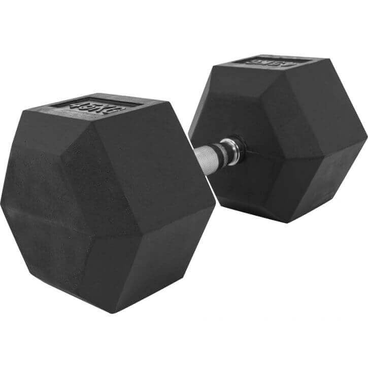 Hex-käsipaino 2-50 kg kumipinnoitteella