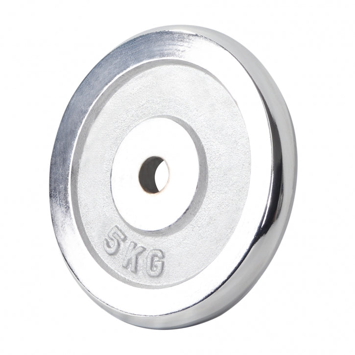 Kromatut levypainot 30 mm, 4 x 2,5 kg + 4 x 5 kg