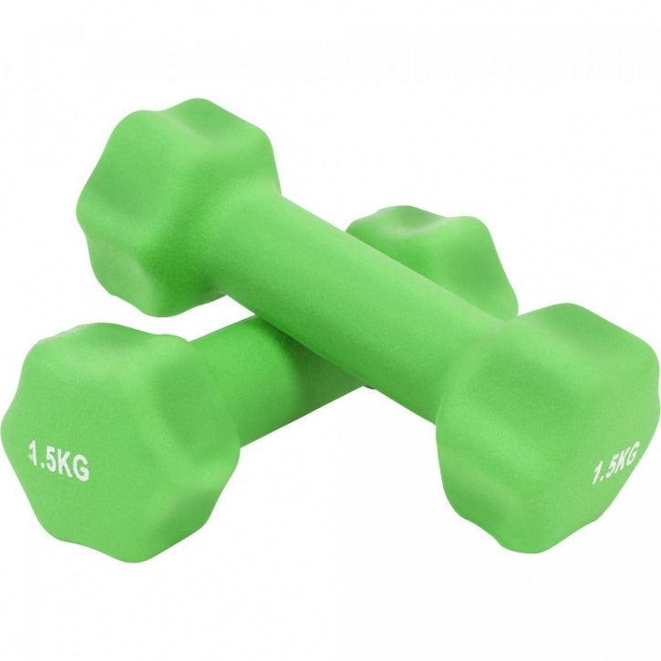 Aerobic hexagon-käsipainosetti 1–10 kg neopreenipinnoitteella