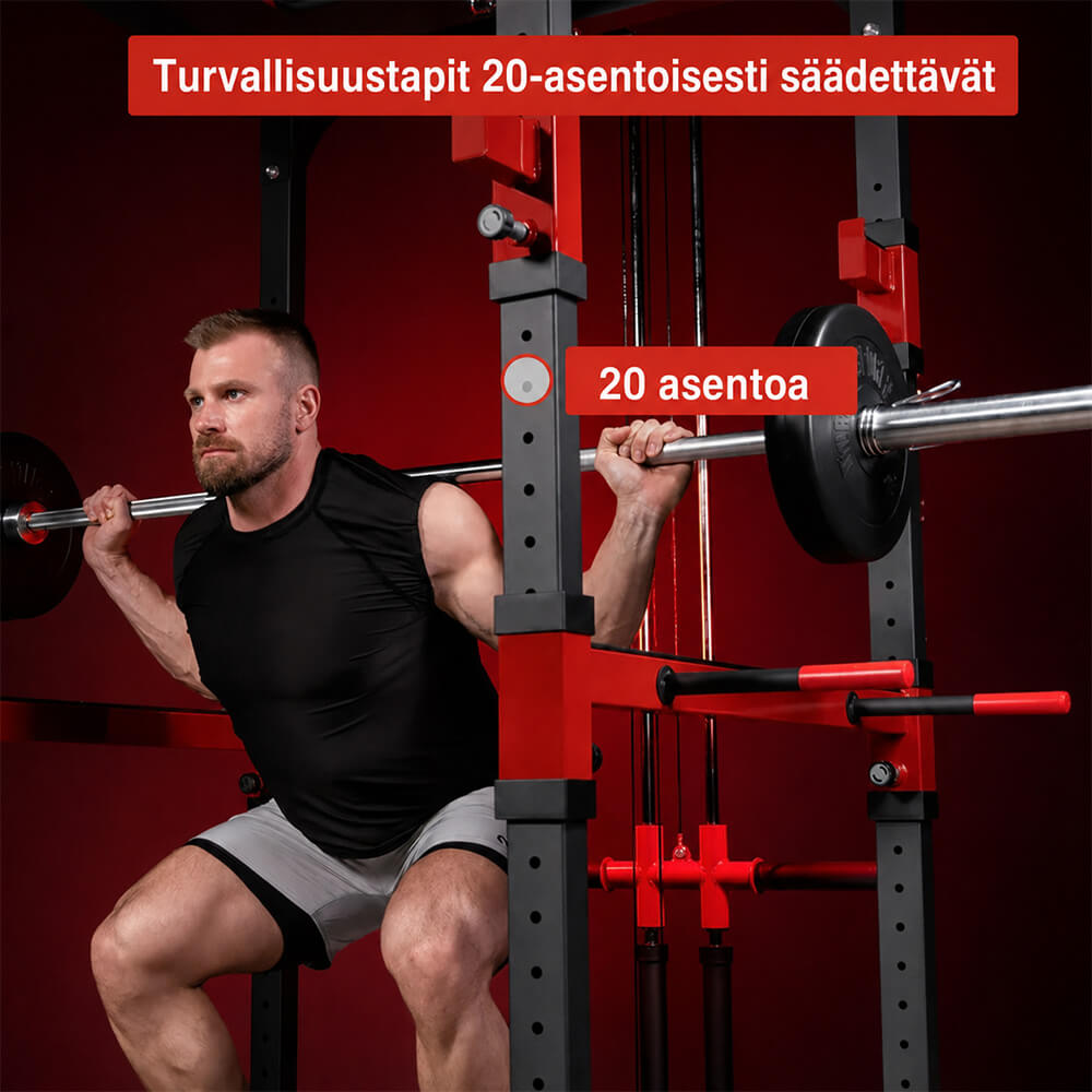 Power Rack pietupienu rāmis ar apakšējo un augšējo bloku