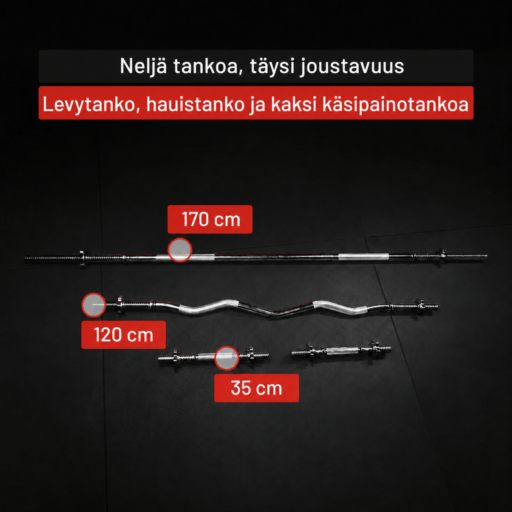 Vinila Tri Grip stieņa komplekts 100 kg