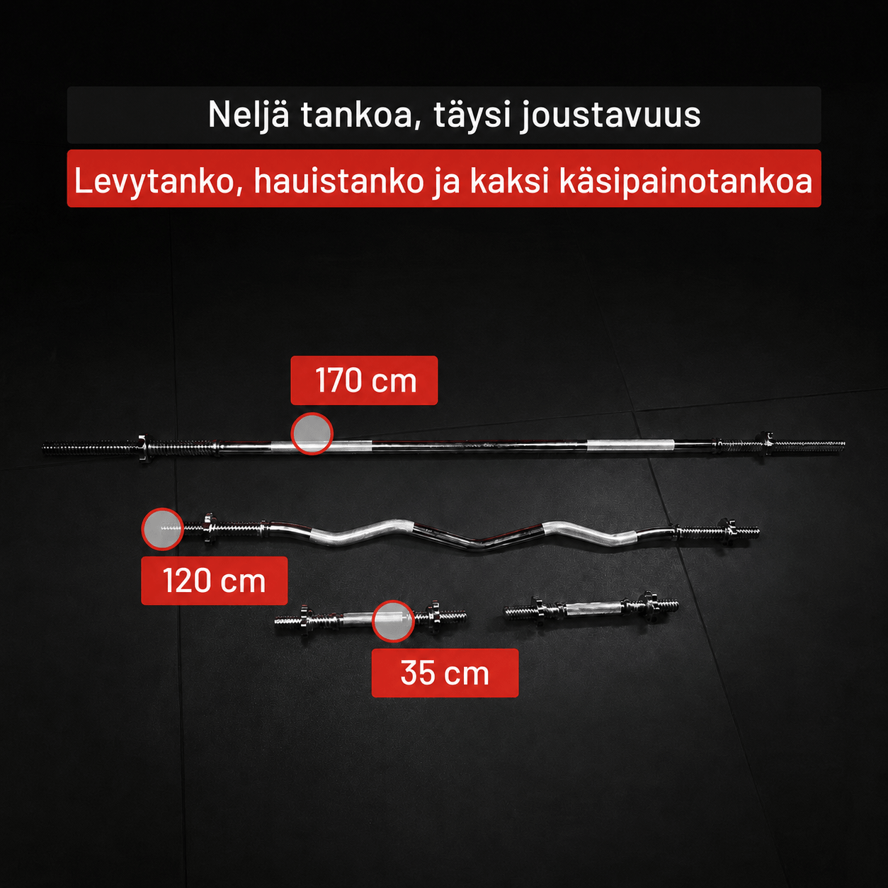 Vinila Tri Grip stieņa komplekts 100 kg